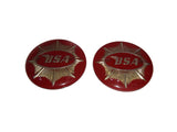 Bike Gold Star Tank Badges-Red Fits BSA 65-8228 - B31 B32 B33 B34 A10 A7