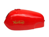 Red Painted Petrol Fuel Tank Fits Norton Motorcycles