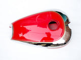 Petrol Fuel Gas Tank Red Painted Chrome Fits Vintage Ariel Motorcycles