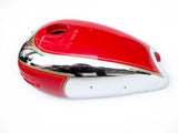 Petrol Fuel Gas Tank Red Painted Chrome Fits Vintage Ariel Motorcycles