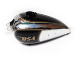 Petrol Fuel Gas Tank Chrome Plated Black Paint Fits BSA M20 Civilian