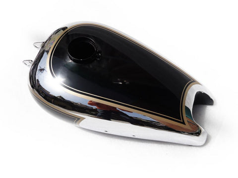 Petrol Fuel Gas Tank Chrome Plated Black Paint Fits BSA M20 Civilian