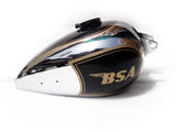 Petrol Fuel Gas Tank Chrome Plated Black Paint Fits BSA M20 Civilian