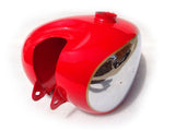 Chrome Red Painted Fuel Petrol Tank With Cap Fits  Vintage Panther 1000cc Motorcycle.