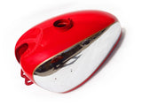 Chrome Red Painted Fuel Petrol Tank With Cap Fits  Vintage Panther 1000cc Motorcycle.