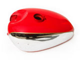 Chrome Red Painted Fuel Petrol Tank With Cap Fits  Vintage Panther 1000cc Motorcycle.