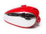 Chrome Red Painted Fuel Petrol Tank With Cap Fits  Vintage Panther 1000cc Motorcycle.