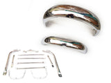 Chromed Front & Rear Fender Mudguard Complete Set With Stays Fit BSA Gold Star