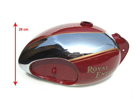 Brand New Chrome Tank Red & With Kneepad Fits Royal Enfield available at Online at VintageTank24x7