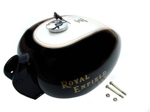 Brand New Black & White Petrol Tank Fits Royal Enfield available at Online at VintageTank24x7