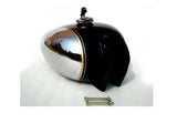Brand New Customized Deluxe Petrol Tank Chromed/Black Fits Royal Enfield available at Online at VintageTank24x7