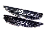 New Pair Ducati Scrambler Petrol Gas Fuel Tank Badge Motif Emblem Alloy For Vintage - Vintage Tanks Online