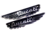 New Pair Ducati Scrambler Petrol Gas Fuel Tank Badge Motif Emblem Alloy For Vintage - Vintage Tanks Online