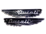 New Pair Ducati Scrambler Petrol Gas Fuel Tank Badge Motif Emblem Alloy For Vintage - Vintage Tanks Online