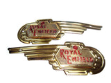 New Customized  New Brass Petrol Tank Motif Kit Fits Royal Enfield available at Online at VintageTank24x7