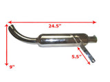 Chromed Silencer + Exhaust Pipe Fits Modification Chopper available at Online at Royal Spares