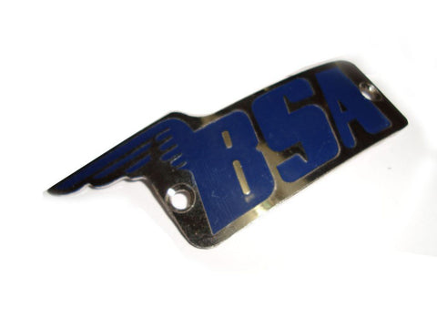 Chrome Blue Color Petrol Tank Badges Fits Vintage BSA Models available at Online at VintageTank24x7