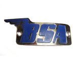 Chrome Blue Color Petrol Tank Badges Fits Vintage BSA Models available at Online at VintageTank24x7