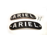 New Chrome Pair Of Petrol Tank Badges Black Colour Fits Vintage Ariel Tanks available at Online at VintageTank24x7