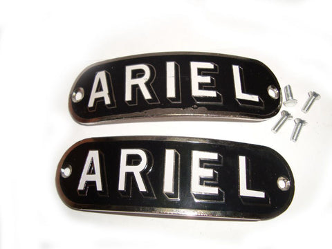 New Chrome Pair Of Petrol Tank Badges Black Colour Fits Vintage Ariel Tanks available at Online at VintageTank24x7