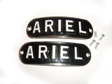 New Chrome Pair Of Petrol Tank Badges Black Colour Fits Vintage Ariel Tanks available at Online at VintageTank24x7