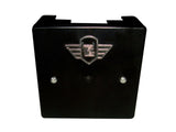 Brand New 12v Black Battery Cover With Logo "E" Silver Fits Royal Enfield available at Online at Royal Spares