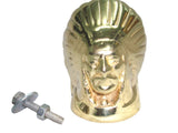 Universal Golden Indian Chief Head Fits Front Mudguard All Motorcycles