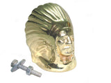 Universal Golden Indian Chief Head Fits Front Mudguard All Motorcycles