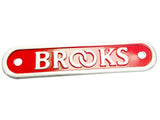 Brand New Red Aluminium White Base Brooks Seat Or Saddle Badge Monogram available at 