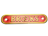 Brooks Red Aluminium Golden Base Seat Or Saddle Badge Monogram available at 