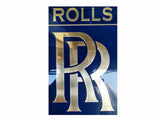 Sign Wall Plaque Classic Car Workshop-Brass Chromed-Blue Rolls Royce Logo Garag