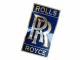 Sign Wall Plaque Classic Car Workshop-Brass Chromed-Blue Rolls Royce Logo Garag