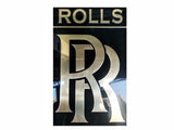 Brass Chromed-Black Classic Car Rolls Royce Logo Garage Sign Wall Plaque